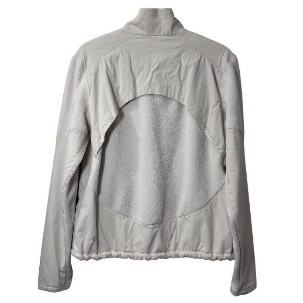 Lululemon fleece lined running jacket white women's size 10 - Picture 13 of 16